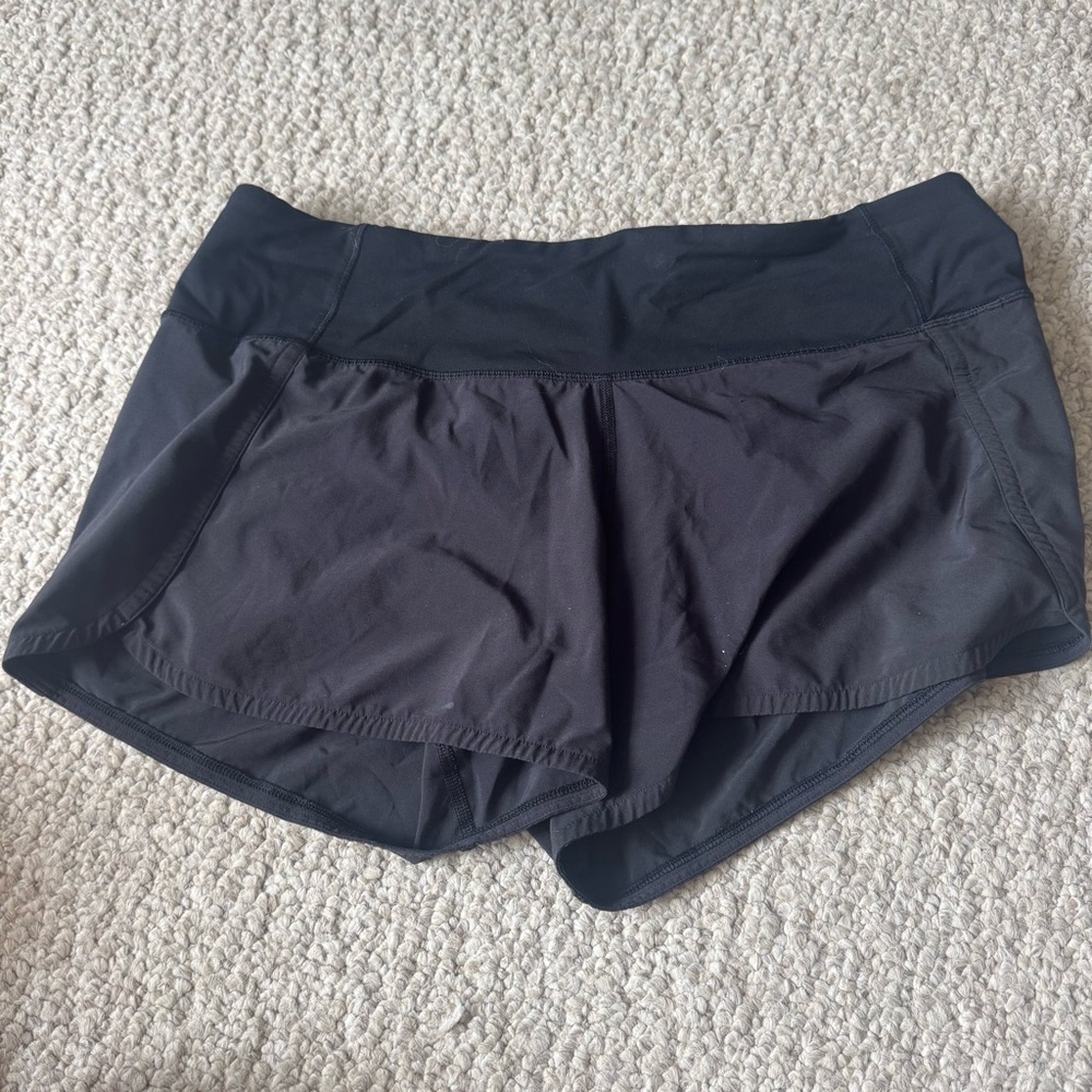 Lululemon Athletica Black Athletic Shorts Lightweight Performance Speed up short